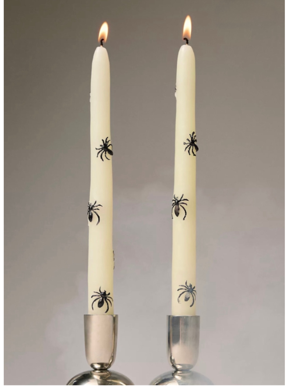 Anthropologie Mystic Icon Taper Candles Set of 2 Spider Edition Spooky NIB